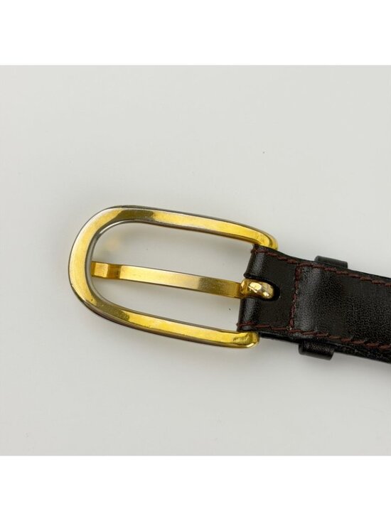 Celine Hose Carriage Leather Belt Dark Brown Gold Vintage main image 9